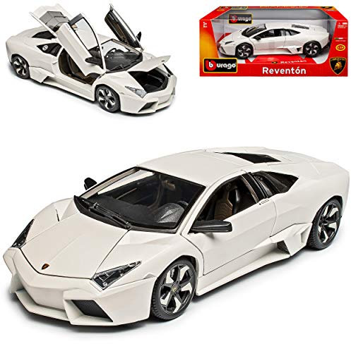 Lamborgihini Reventon Coupe Matt Weiss IAA 2007 1/18 Burago Modell Auto mit individiuellem Wunschkennzeichen