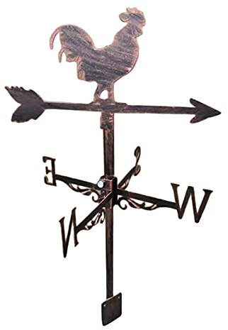 LOVIVER Girouette de Jardin Exterieur Coq, Girouette de Vent en Acier Inoxydable, Outils de Mesure Professionnels Résistant aux UV pour Coupole
