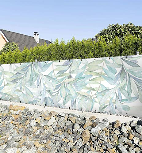 MyMaxxi Zaunbanner Sichtschutz - Hängende Ranken mit Blätter - Abdeckung für Terrasse Zaun - Windschutz Sonnenschutz Blickdicht - Zaunverkleidung wetterfest -