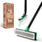 Eyliden 2 Pack Floor Scrubbing Brush with Long Handle, 3 in 1 Swivel Cleaning Brush, Built-in Squeegee & Extra V-shaped Small Brush, Stiff Grout Scrub Broom for Floor Bathroom Tile Kitchen