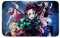 Roffatide Anime Demon Slayer Rechteckiger Teppich Kamado Tanjirou Türdecke Teppich Fußmatten Teppich für Zuhause 60 * 90cm