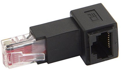 CY CAT6 Cat5e Male to Female Lan Ethernet Network Extension 8P8C FTP STP UTP Adapter 90 Degree (Down Angled)