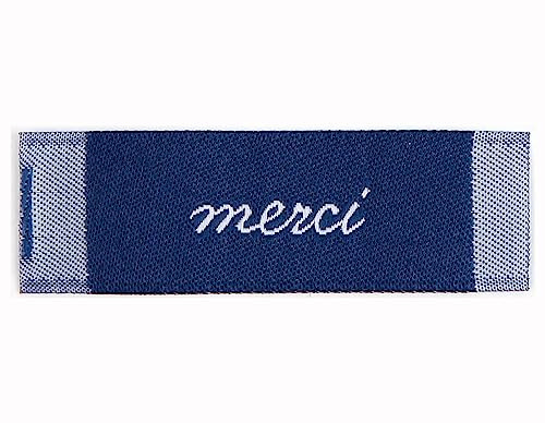 Merci Polyester-Etikett, 39 x 15 mm, 5 Stück