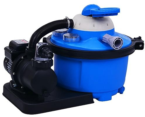 Bomba filtro de arena con temporizador, JUNZAI Depuradora Piscina Arena, Filtro Piscina, Bomba De Picina, 450 W 25 L