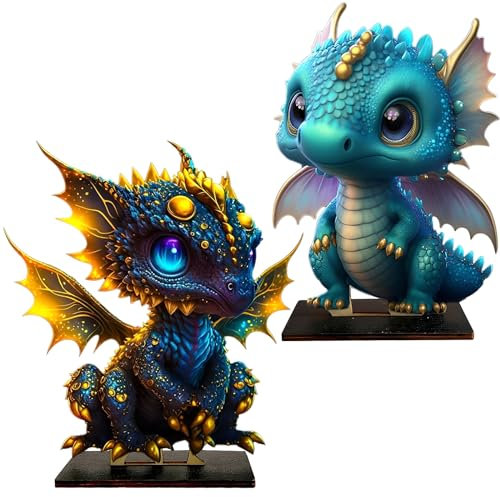IJHYGD 2 Pcs Diamant Painting Bilder Diamond Painting Drache Diamond Painting Drachen Diamond Painting Klein Diamond Painting Fantasy 5D Dragon Diamond Painting Set Diamond Painting Zodiac Sign Dragon