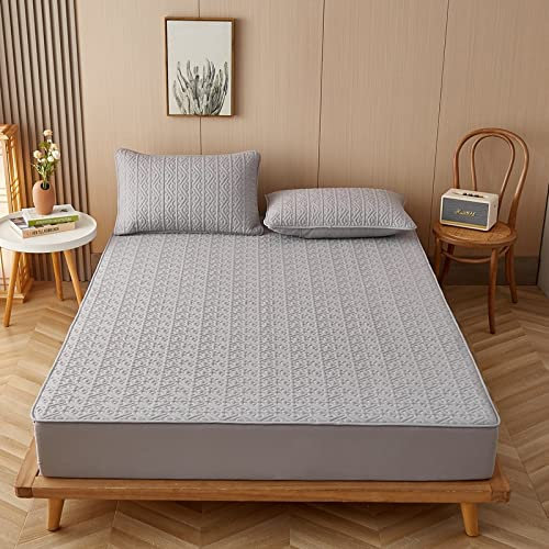 JIANINGHOME Spannbetttuch in vielen Farben 90x200,Matratzenauflage aus Mikrofaser, gesteppt, extra weich, mit tiefen elastischen Eckbändern für festen