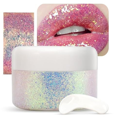 GOCBOBO Glitter-Gel,Glitzer Make Up,Gesicht Haare Body Glitter Meerjungfrau Pailletten Funkelnde für Gesicht Haare Lippen Nägel Make Up Kosmetik Festival