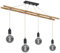 Globo Pendelleuchte Bambus Hängeleuchte Landhaus Stil Pendellampe Bambus Leiter, Hanfseil naturfarben, 4x E27, Lx H 120 x 160 cm