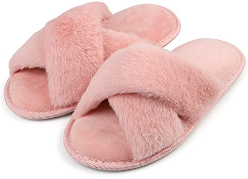 riemot Pantofole Donna in Memory Foam Ciabatte Invernali da Casa Calde leggere Comode Ciabatte Donna Antiscivolo Ciabatte Pelose Morbide Suola Scarpe Donna Invernali Indoor Outdoor,Rosa,36/37 EU
