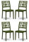 Set 4 sedie in polipropilene TETI, MADE IN ITALY, impilabile, idrorepellente, resistenza raggi UV, design moderno albero della vita per sala da pranzo, cucina, ristoranti, esterno (Verde oliva, 4)