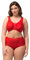 Ulla Popken Damen Entlastungs-BH, ohne Bügel, Strassanhänger, Cup C - G BRA, neon rot, 115C