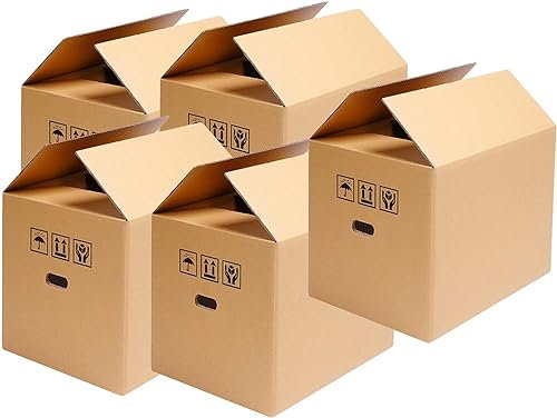 SAFWEL Mehrzweckboxen Versandkarton mit Griffen, 3/5 Packung Umzugskartons packen für Versand/Umzug (Color : 5Pack, Size : 70x50x50cm/27.5x20x20in)