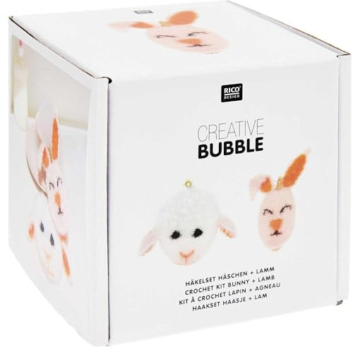 Rico Design Creative Bubble Häkelset Häschen + Lamm
