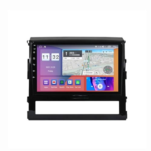 Android 12 Autoradio Mit Navi 2 Din 9 Zoll Touchscreen Autoradio Für Toyota Land Cruiser 200 2015-2018 Mit Carplay Android Auto,mit RDS Bluetooth FM AM Lenkradsteuerung Rückfahrkamera ( Color : M100 2