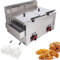 ylpddmm Freidora de Gas-Professional Freidora Doble, Acero Inoxidable, Asas Resistentes al Calor,para Restaurante Familiar y Comercial de Patatas Fritas