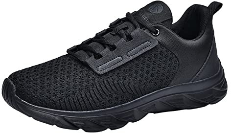 Lomhmn Modische Turnschuhe für Herren 2024, Sportschuhe, Herrenschuhe, Netzstoff, atmungsaktiv, Schnürung, einfarbig, lässig, modisch, einfache Schuhe, Laufschuhe, Y-3 Herren-Sneaker, Schwarz , 41.5