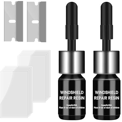 SuWeei Glass Repair Kit, Car Windshield Crack Repair Resin Kit, Easy To Use Automotive Glass Nano Repair Fluid, Scratch Chip Cracks Repair Kit(2 Pack)