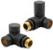 Mineral Anthracite Corner Modern Standard Rounded Radiator Towel Rail Valves Central Heating (Pair) 1/2 BSP