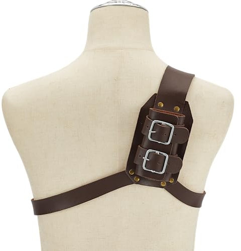 HOBBIESAY 137cm de Long Épée Épaule Dos Fourreau Support PU Cuir Dos Épée Grenouille Épée Cuir Boucle Marron pour Accessoires de Costume Médiéval Cosplay