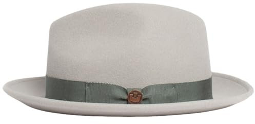 XBOKA Homburg Panamahut aus Wolle, Pork Pie Hut für Damen und Herren, Foto-Requisiten, Western für Männer, Frauen, Unisex, Kopfbedeckung