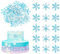 50 Stück Essbare Schneeflocke Tortendeko Schneeflocken Winter Cupcke Toppers Wasser Papier Winter Gefroren Kuchen Deko für Schneeflocke Thema Baby Dusche Kinder Geburtstag Party Supplies Blau Weiß
