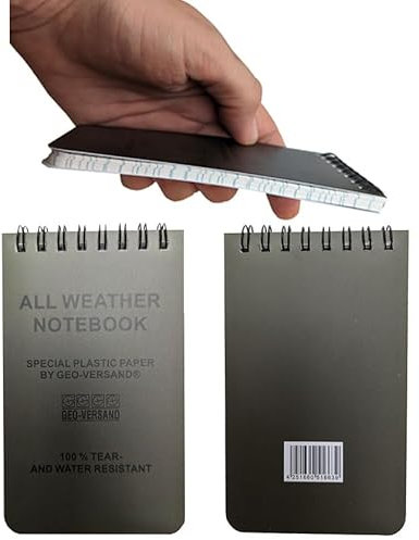 geo-versand Notizbuch UNZERSTÖRBAR wasserfest Outdoor Geocaching Tauchen Segeln Logbuch Kunststoff Weather Notebook (5 Stück)