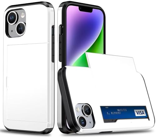 xinyunew Brieftasche für iPhone 13 mini/iPhone 12 mini hülle mit Kartenhalter, Militärqualität Doppelwandiger Stoßfest mit Kartenfach Schutzhülle für iPhone 13 mini/iPhone 12 mini, Weiß