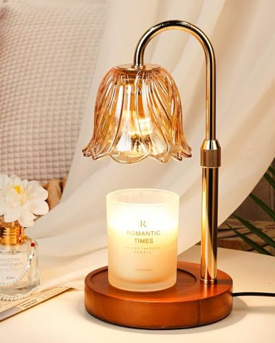 Candle Warmer Lamp with Dimmer and Timer, Electric Wax Melter for Scented Candle, House Warming Gifts for Women Mum Friends, Birthday Presents for Her, Candle Heater Lamp with 2 Bulbs, Home Room Decor
