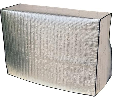 LXRHLIKG Housse Pompe a Chaleur Piscine, Protection Climatiseur Exterieur avec Film Aluminium, Cache Climatiseur Extérieur Intégrale avec Bande Élastique Coupe-Vent(80x55x30cm/31x22x12in)