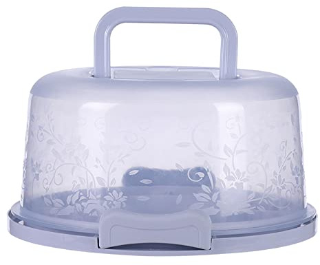 Generisch Tortentransportbox Kuchenbehälter Transportbox Rund Mit Deckel Torten Transport Box mit Deckeln und Tragegriff für 10 Zoll Kuchen Griffen Kuchencontainer für Kuchen, Kekse, Torte (Lila)