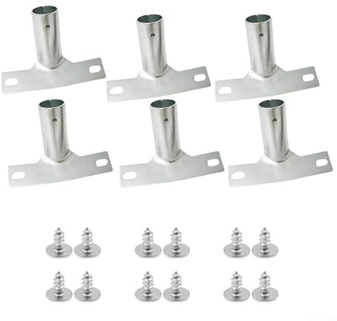 ZiStarlilife Metal Broom Handle Holders 23.5 Mm Diameter With Screws Metal Mounts Broom Handle Fastener Replacement For Household Cleaning Tools(6pcs)