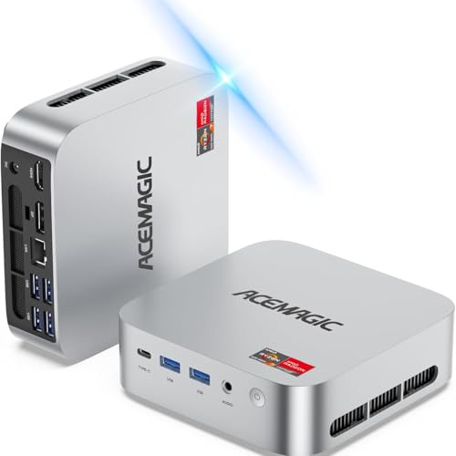 ACEMAGIC Mini PC para juegos, 32 GB de RAM, 1 TB, SSD AMD Ryzen 7 6800H 11 Pro (hasta 4.7 GHz), Radeon 680M Triple pantalla 4K, mini computadoras de escritorio para juegos/oficina 3.2Type-C/LAN 2.5G