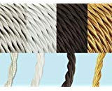 Cavo Treccia elettrico rivestito in tessuto (3x1,5 - Bianco - Rotolo 25 mt.)