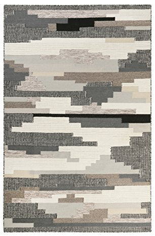 Esprit Home I Handweb Kurzflor Teppich/Läufer aus Wolle für Wohnzimmer, Flur, Schlafzimmer I Natham Kelim ESP-6012-03 | Beige Grau Taupe | (160 x 230 cm)