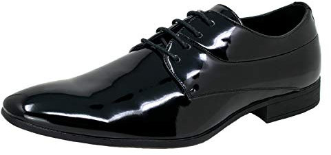 Smokies Uomini Scarpa da Sposa Oliver Sintetico Scarpa Elegante in Vernice con Imbottitura in Pelle (47 EU, Nera)