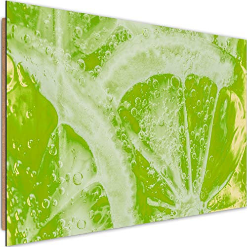 Feeby Wandbild XXL Limonade Deco Panel Bilder Getränk Früchte Küche Grün 120x80 cm