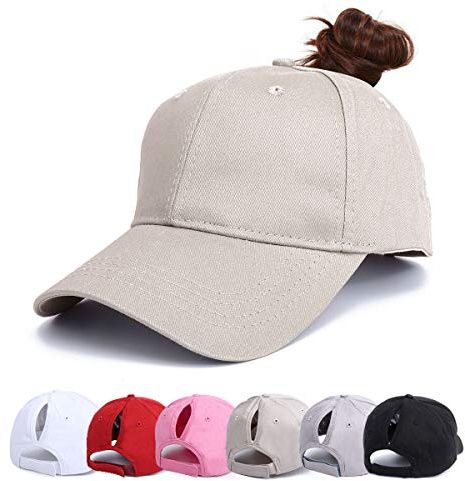Earnmore Damen Baseball Cap - Pferdeschwanz Kappe Outdoor Mesh Basecap Retro Mützen Unisex Trucker Baseballkappe Hat Mit Zöpfen Loch Loop Hut Hohe Bun Herren