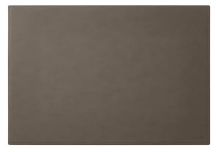 Eglooh - Mercurio - Schreibtischunterlage aus Leder Taupe Grau cm 80x50 - Handwerkliche Nähte und rutschfester Boden - Made in Italy