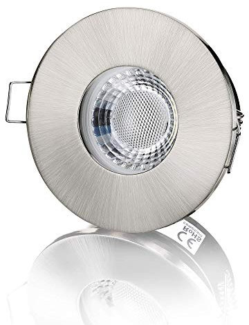 lambado® Premium LED Spots IP65 Flach für Badezimmer in Edelstahl gebürstet - Moderne Deckenstrahler/Einbaustrahler für Außen inkl. 230V 5W Strahler warmweiß dimmbar - Hell & Sparsam