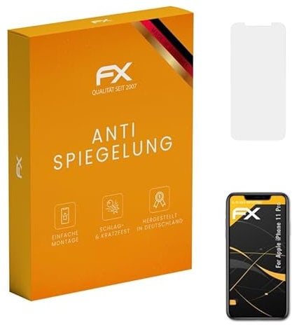 atFoliX Screen Protector compatible with Apple iPhone 11 Pro Screen Protection Film, anti-reflective and shock-absorbing FX Protector Film (3X)