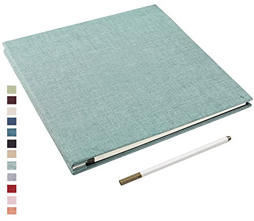 Yopih Selbstklebende 10x15 Fotoalbum Einkleben und zum Selbstgestalten Groß leinen Photoalbum mit 40 weißen Seiten, Hochzeit Jahrestag Geburtstag Geschenke, mit einem Kugelschreiber, 33x32cm