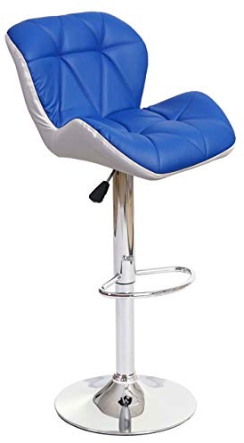 Mendler Barhocker HWC-A92, Barstuhl Tresenhocker, höhenverstellbar Kunstleder - blau