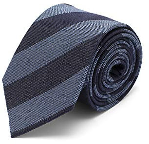 Brera67: elegante blaue gestreifte Krawatte aus Seide und Wolle 148 x 8 | Krawatten für Herren | Krawatte Jungen | Accessoires Männer für Jacke und Anzug