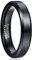 Cloyo Herren Ring Schwarz Wolfram Eheringe für Damen Verlobungsringe Paar Hochzeitsringe Trauring Modeschmuck 4mm Comfort Fit Polieren Größe 52 (16.6)