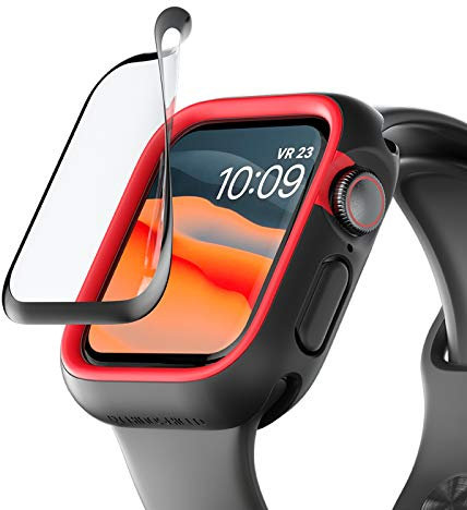 RhinoShield Protector de pantalla impact compatible con Apple Watch SE 3 / SE 2 / SE/Series 6/5 / 4 [44mm] | 3X protección contra impactos - bordes para una protección completa