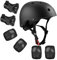mopalwin Skateboard Protektoren Set mit Helmet, 7PCS Schutzausrüstung Kinder mit Helm Junge Mädchen Ellenbogenschoner Handgelenkschoner Knieschoner für Skateboard Fahrrad Inliner Rollschuh