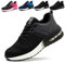 Zapatos de Seguridad para Hombre Mujer Ligeras Colchón de Aire Zapatillas de Trabajo con Punta de Acero Transpirable Negro Gris 42