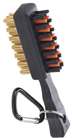gohantee Golf Club Brush Dual Sided Groove Cleaner Tools, Cleaner Brush Metal Nylon and Bristle Portable Easy Hanging on Golf Bag for Cleaning Club Face and Groove