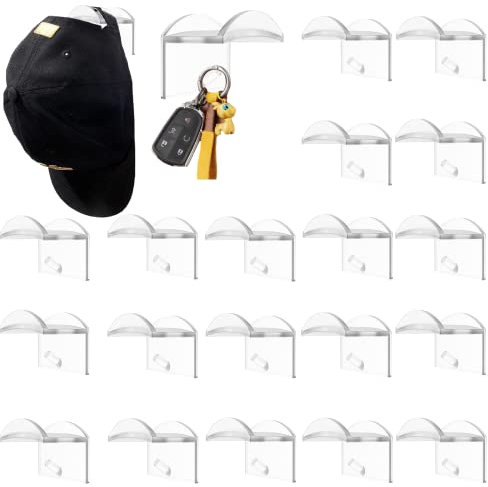 A&H Zier Cap Halterung - Wand Cap Aufbewahrung Hutständer für Baseball Caps & Schals (Transparent)