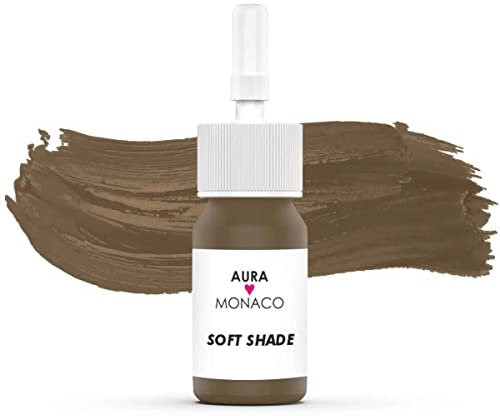 AURA Monaco | Microblading & PMU Farbe Soft Shade – REACH-konformes Premium PMU Pigment für Powder Brows, Microblading & alle PMU-Techniken, 3 ml Hygienefläschchen, Made in Germany
